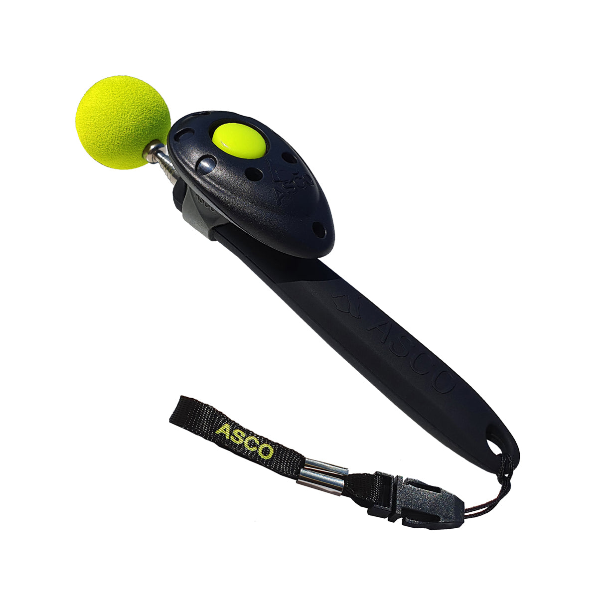 ASCO ClickStick - Target Stick mit abnehmbarem Premium Clicker - Target Stab für Hunde Katzen Clickertraining - Targetstick ausziehbar mit extra Klicker - Targetstab für Target-Training tierxxl-de