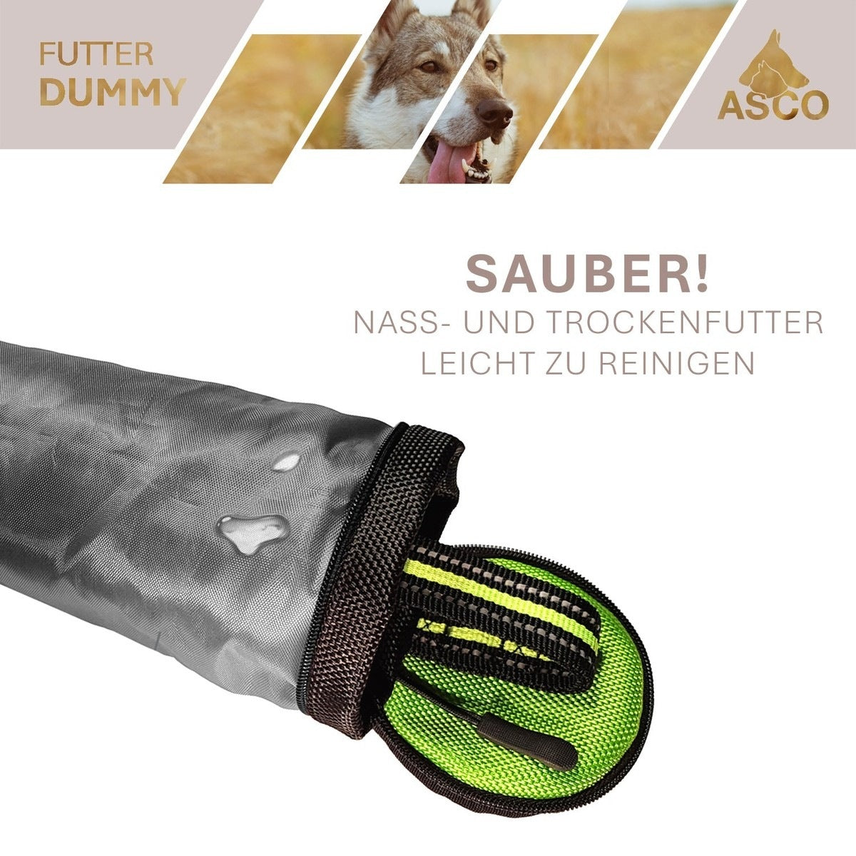 ASCO Dummy für Hundetraining, Apportier- und Snack-Dummy 21x7 cm tierxxl-de