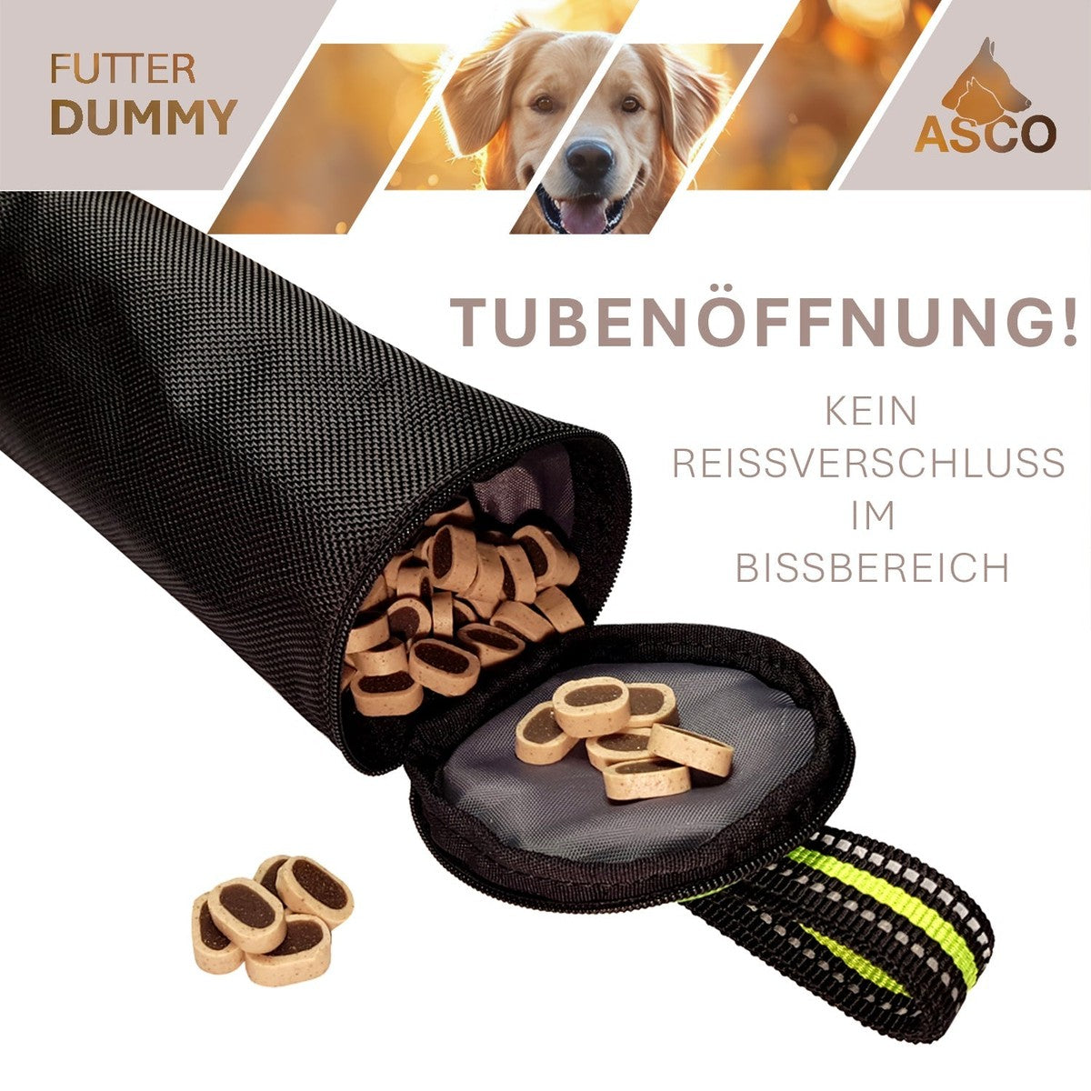 ASCO Dummy für Hundetraining, Apportier- und Snack-Dummy 21x7 cm tierxxl-de