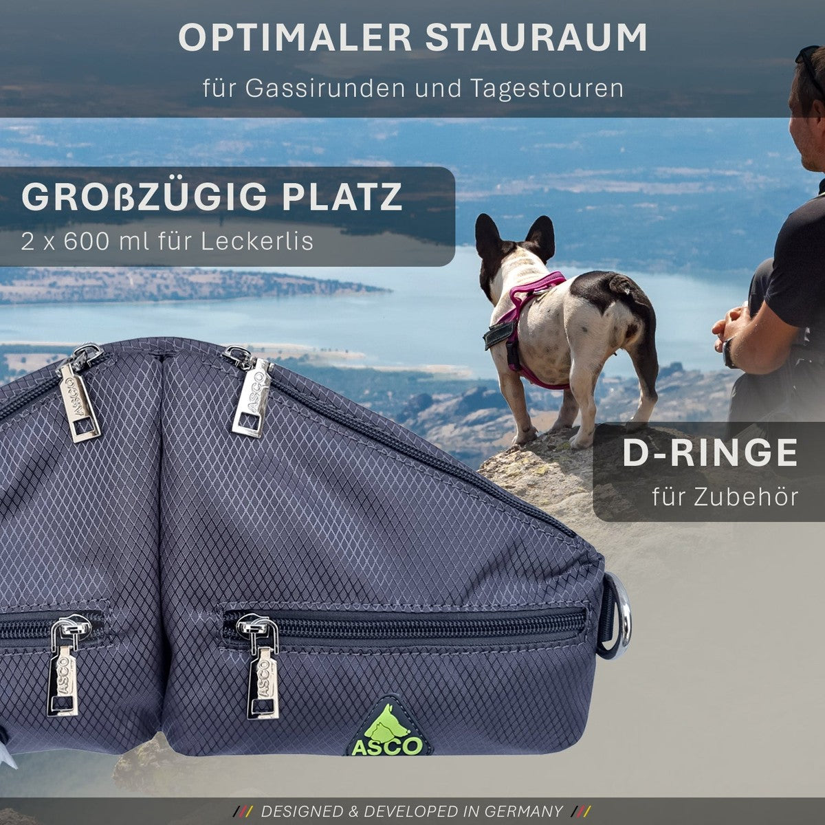 ASCO Leckerlibeutel Duo für Hunde mit 2 Leckerlitaschen tierxxl-de