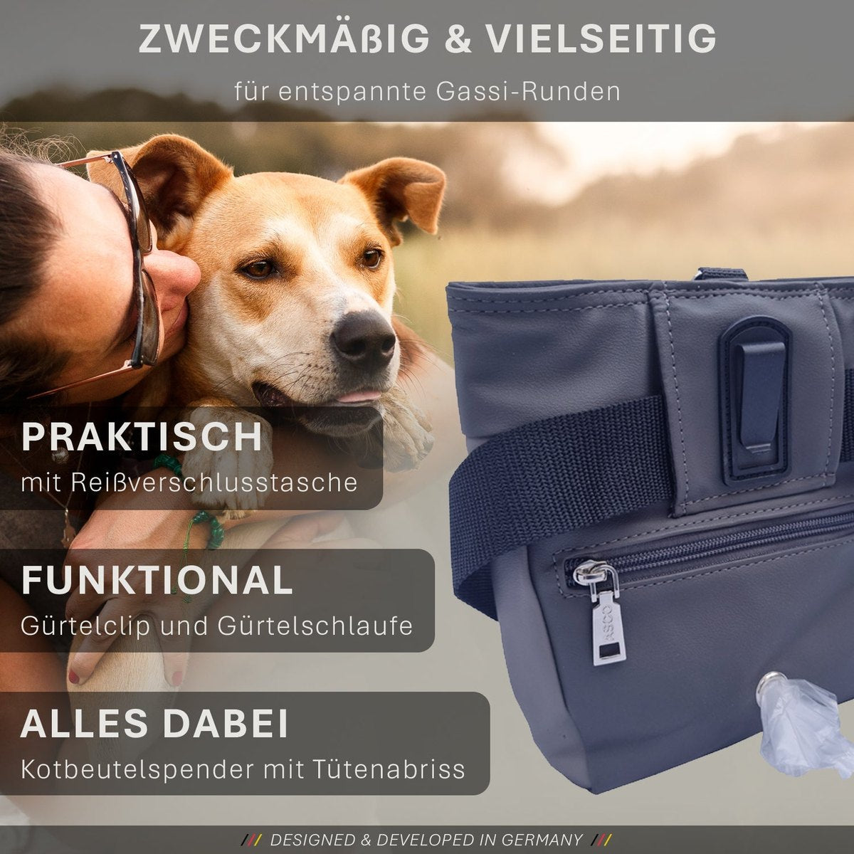 ASCO Leckerlitasche für Hunde mit Einhand-Schnappverschluss tierxxl-de