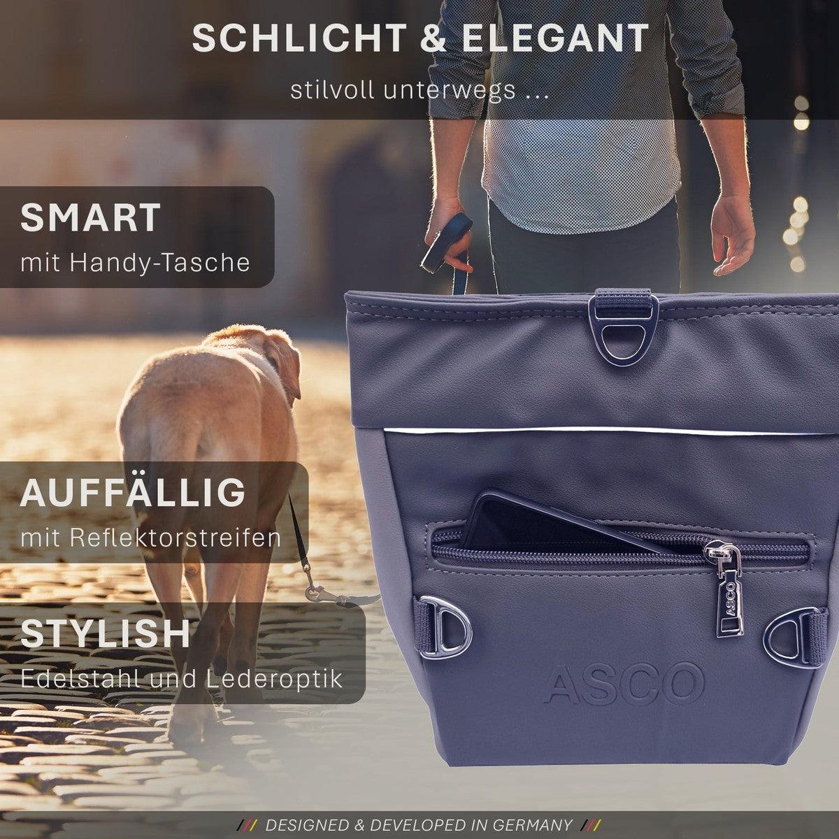 ASCO Leckerlitasche für Hunde mit Einhand-Schnappverschluss tierxxl-de