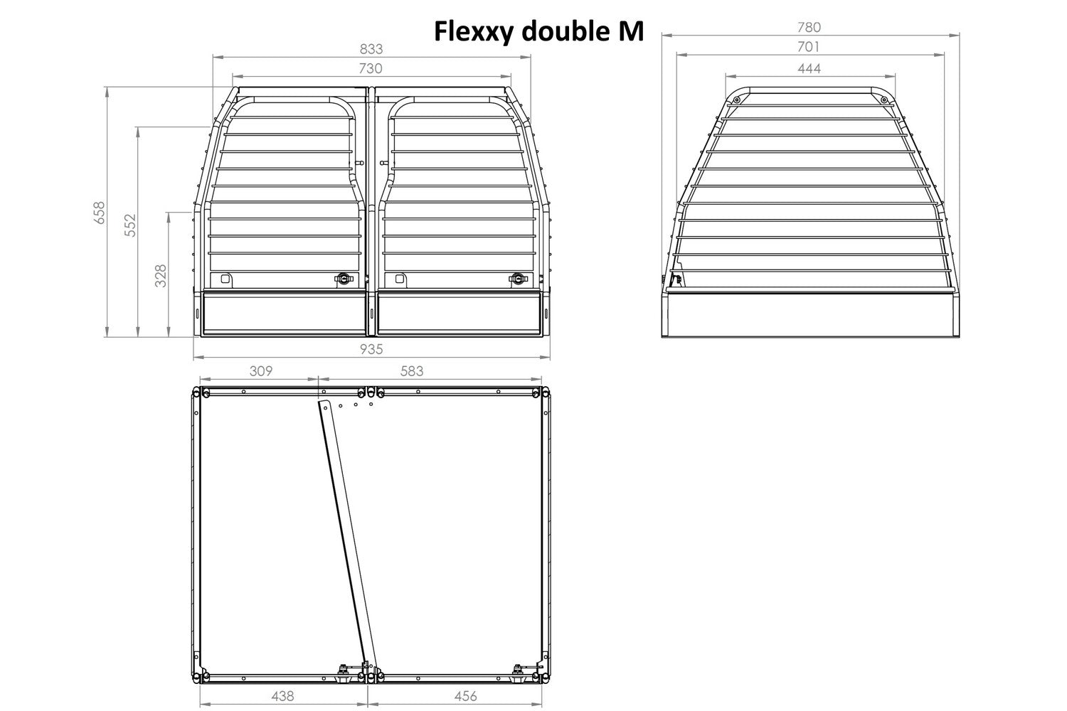 Flexxy Doppelbox Hundebox Größe: Doppel M NEU tierxxl-de