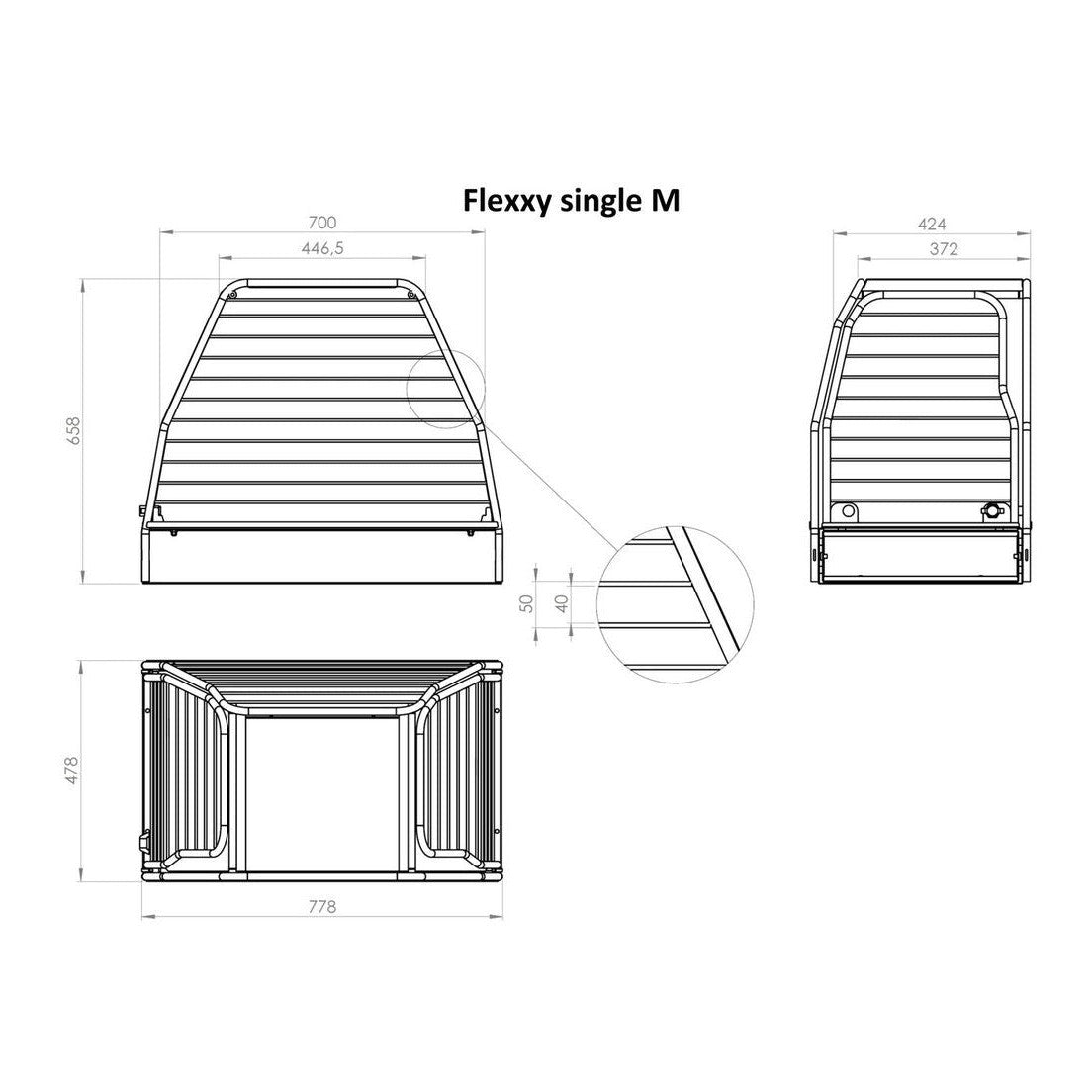 Flexxy Einzelbox Hundebox Größe: Medium B-Ware tierxxl-de