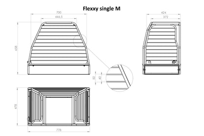 Flexxy Einzelbox Hundebox Größe: Medium NEU tierxxl-de