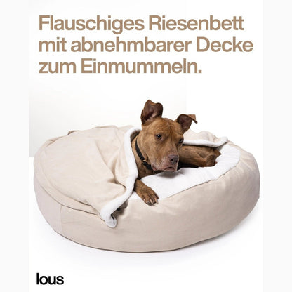 Kuscheliges Hundebett: Anti-Stress mit abnehmbarer Kuscheldecke tierxxl-de