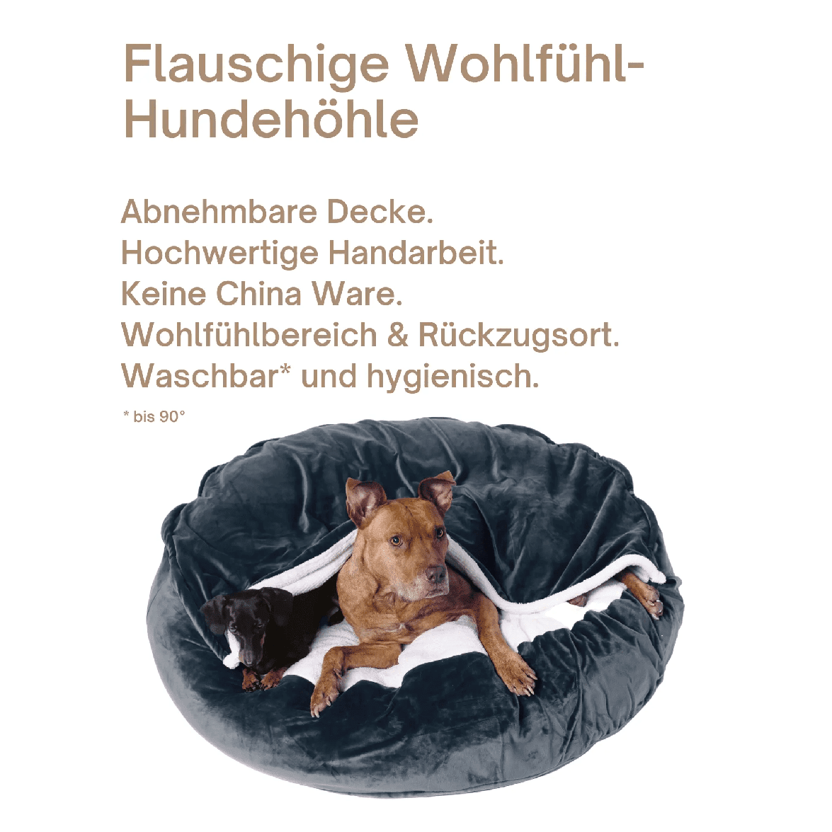 Kuscheliges Hundebett: Anti-Stress mit abnehmbarer Kuscheldecke tierxxl-de