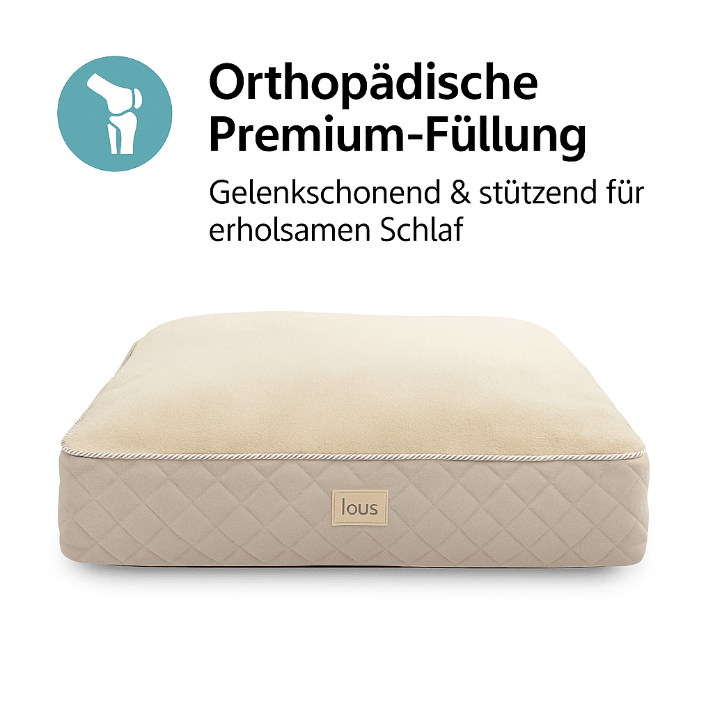 Lou's Premium Orthopädisches Hundekissen mit abnehmbarem waschbarem Bezug tierxxl-de