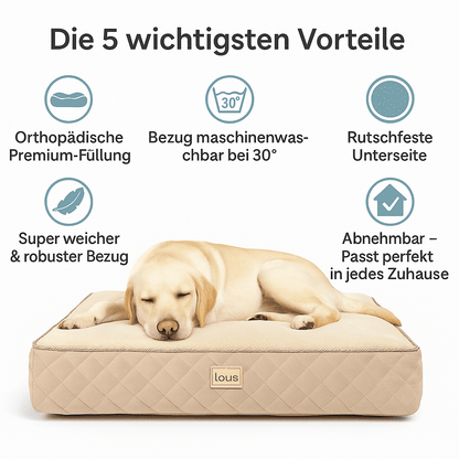 Lou's Premium Orthopädisches Hundekissen mit abnehmbarem waschbarem Bezug tierxxl-de