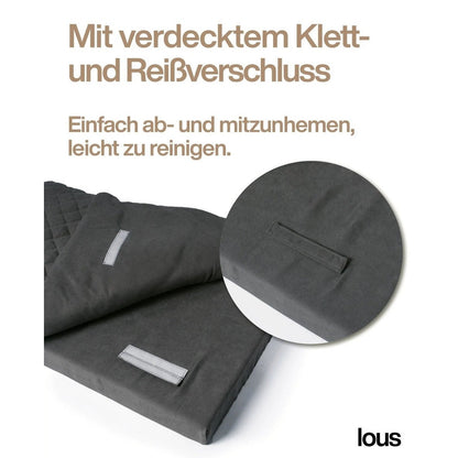 Lous 2 in 1 Hundebett mit abnehmbarem Topper für zu Hause und unterwegs. tierxxl-de
