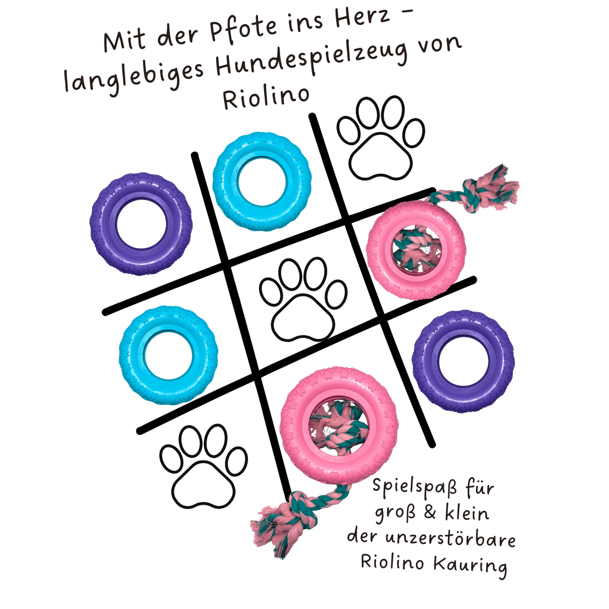 Riolino Robuster Hundespielzeug-Kauring für starke Kauer tierxxl-de