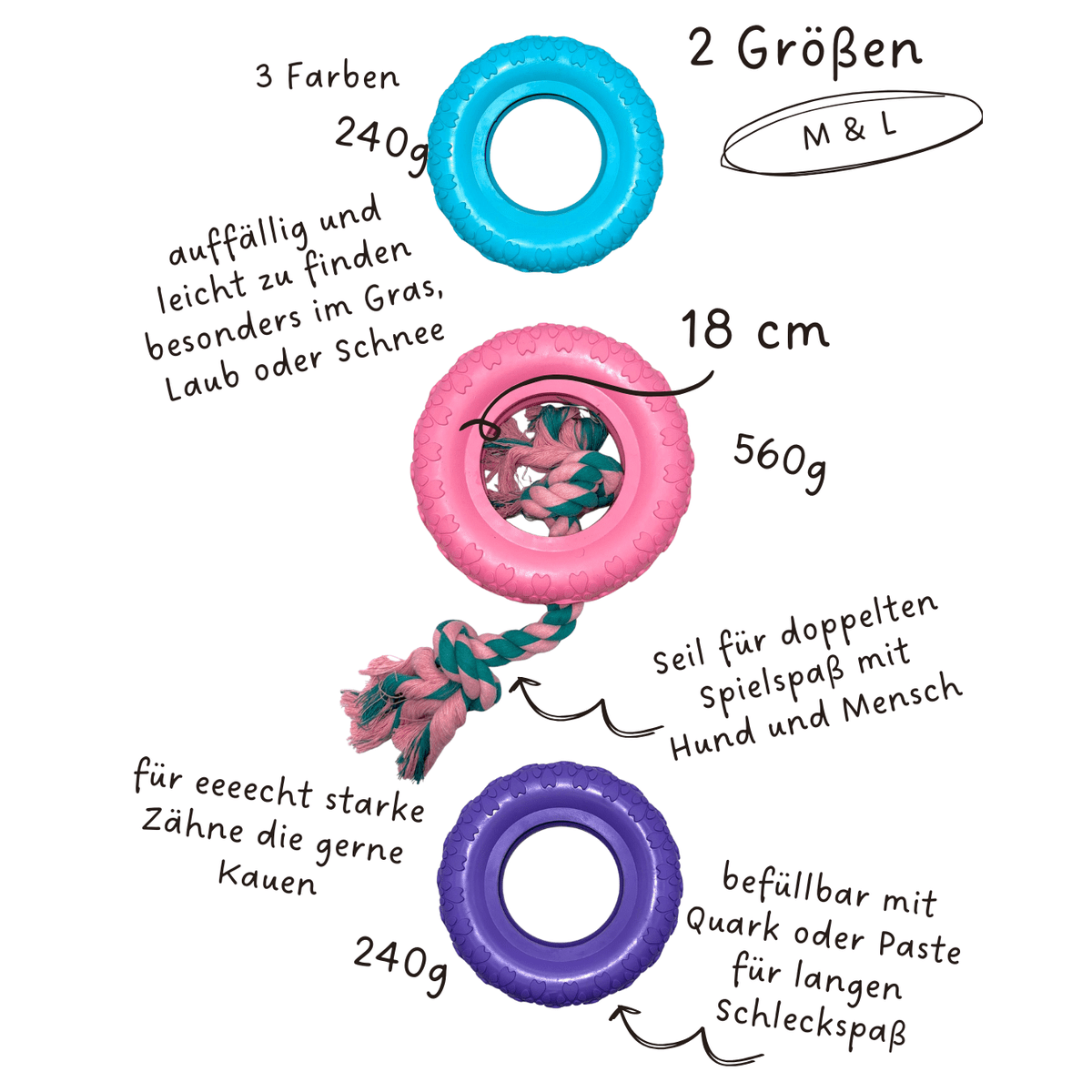 Riolino Robuster Hundespielzeug-Kauring für starke Kauer Velvet tierxxl-de