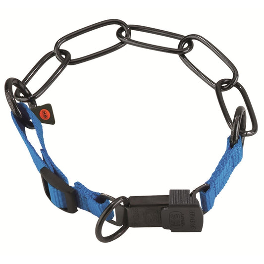 Sprenger Halskette/Nylon Blau Typ Langgliedrig , verstellbar mit ClicLock Edelstahl schwarz tierxxl-de