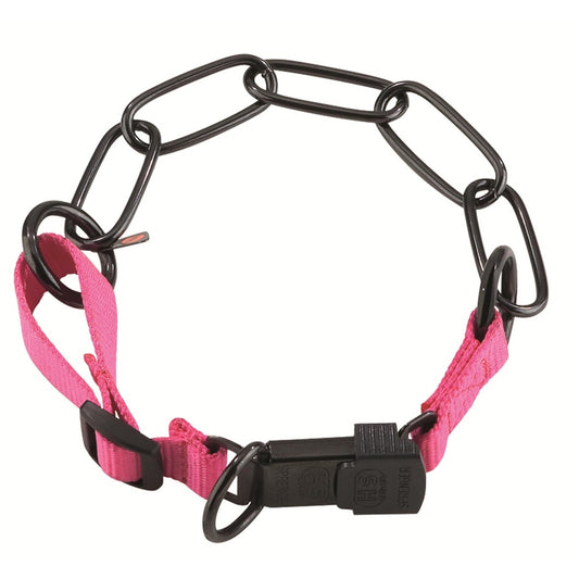 Sprenger Halskette/Nylon Pink Typ Langgliedrig , verstellbar mit ClicLock Edelstahl schwarz tierxxl-de