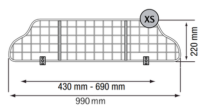 Grille pour chien Kleinmetall TraficGard taille XS, crash-testée selon UN-R126