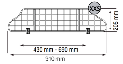 Grille pour chien Kleinmetall TraficGard taille XXS, crash-testée selon UN-R126