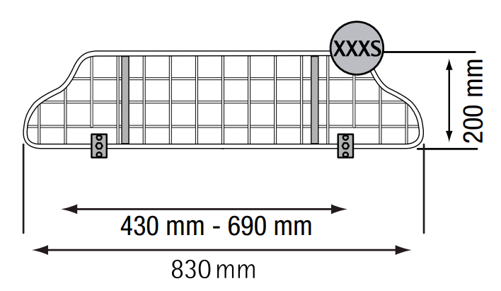 Grille pour chien Kleinmetall TraficGard taille XXXS, testée en cas de collision selon UN-R126