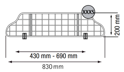 Grille pour chien Kleinmetall TraficGard taille XXXS, testée en cas de collision selon UN-R126