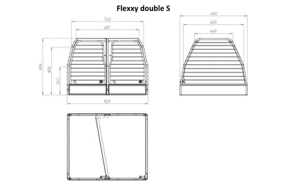 Flexxy Doppelbox Hundebox Größe: Doppel S NEU tierxxl-de