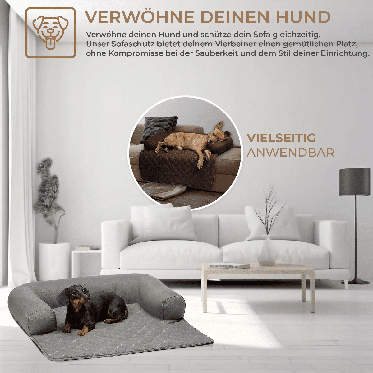 Lous handgefertigter Sofaschutz Sofadecke mit Rand tierxxl-de